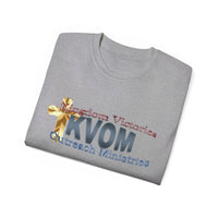 KVOM Logo Unisex Ultra Comfort T-Shirt, Blue Logo-KVOM