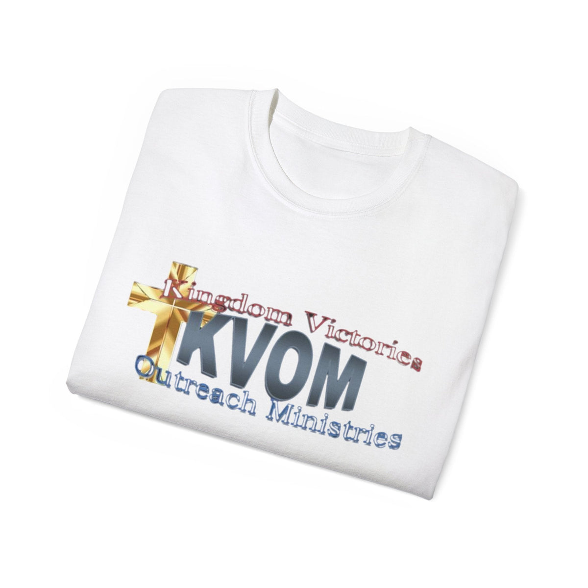 KVOM Logo Unisex Ultra Comfort T-Shirt, Blue Logo-KVOM