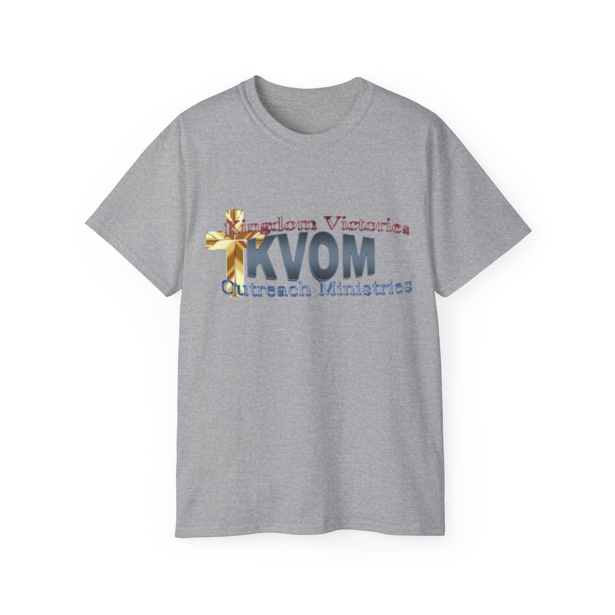 KVOM Logo Unisex Ultra Comfort T-Shirt, Blue Logo-KVOM