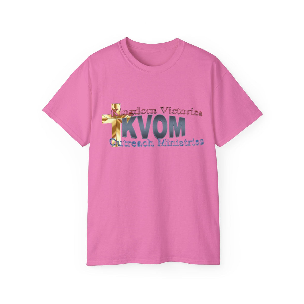 KVOM Logo Unisex Ultra Comfort T-Shirt, Blue Logo-KVOM