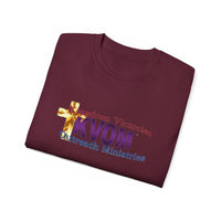 KVOM Logo Unisex Ultra Comfort T-Shirt, Moses Temple Colored Logo-KVOM