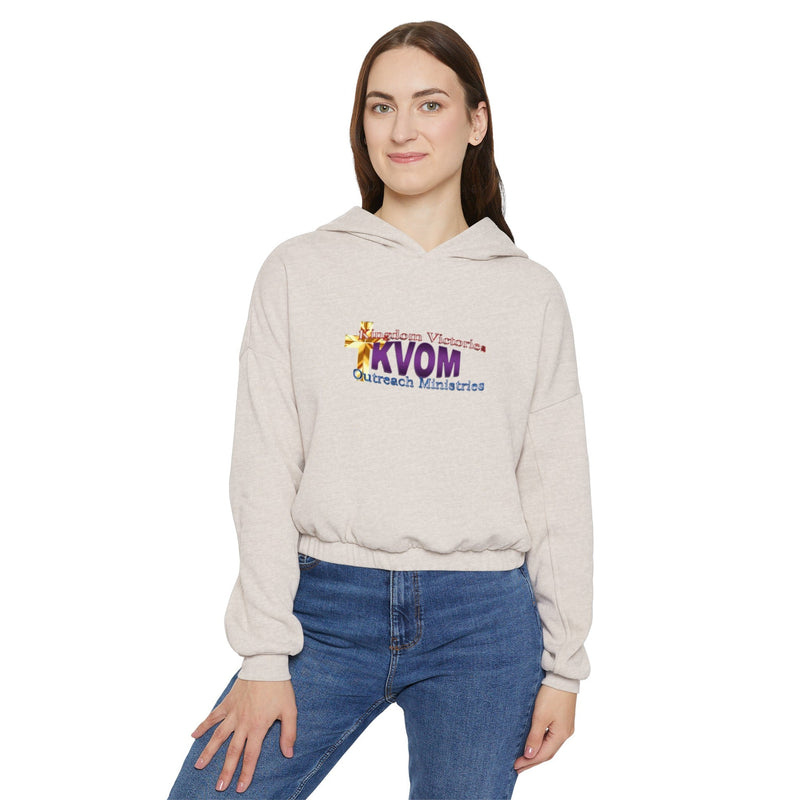 KVOM Logo Women's Cinched Bottom Hoodie, Moses Temple Colored Logo-KVOM