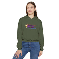 KVOM Logo Women's Cinched Bottom Hoodie, Moses Temple Colored Logo-KVOM