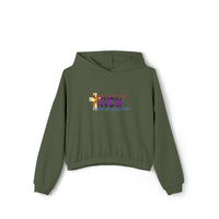 KVOM Logo Women's Cinched Bottom Hoodie, Moses Temple Colored Logo-KVOM