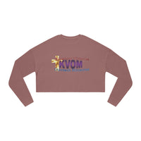 KVOM Logo Women's Cropped Sweatshirt, Black, Moses Temple Colored Logo-KVOM