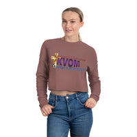 KVOM Logo Women's Cropped Sweatshirt, Black, Moses Temple Colored Logo-KVOM