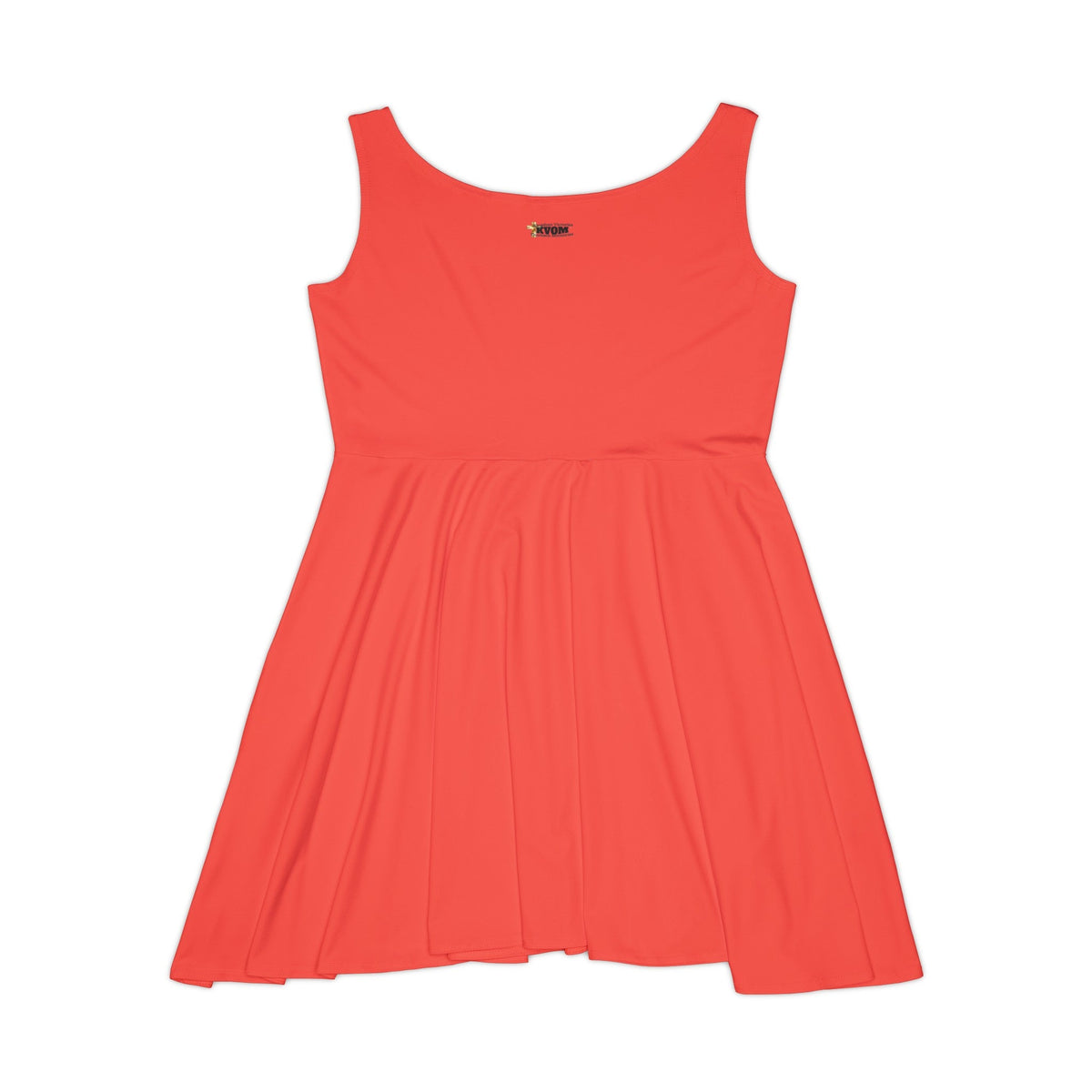 KVOM Logo Women's Skater Dress, Apricot, Black Logo