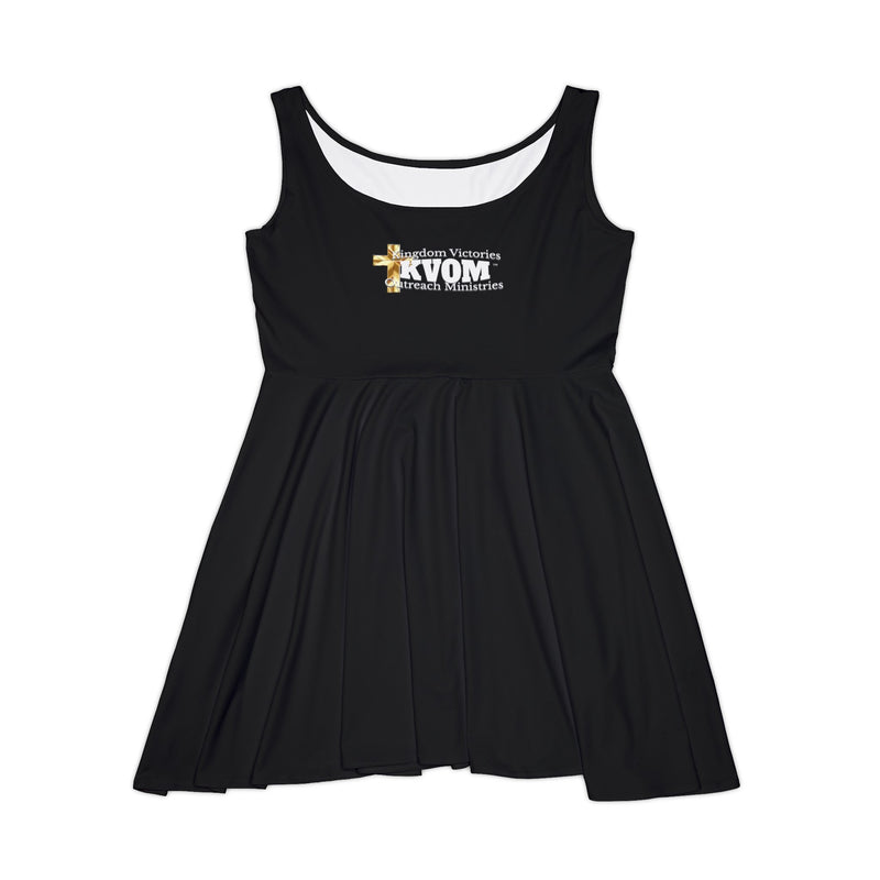 KVOM Logo Women's Skater Dress, Black