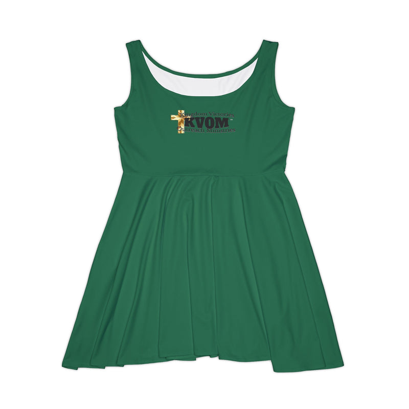 KVOM Logo Women's Skater Dress, Kelly Green