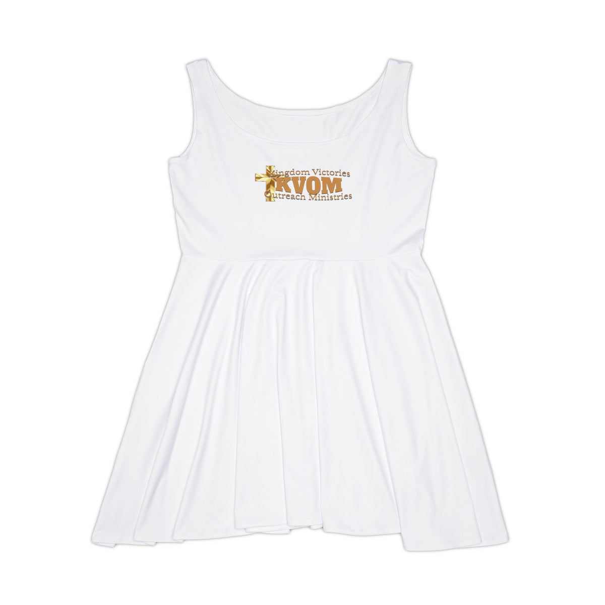 KVOM Logo Women's Skater Dress, White