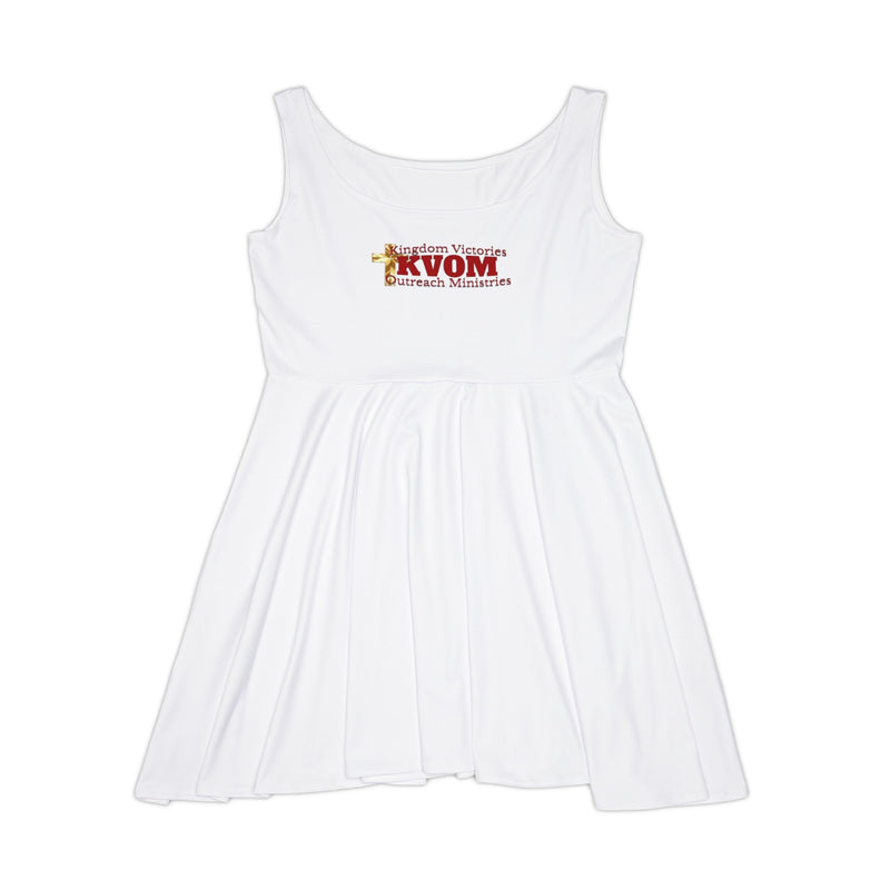 KVOM Logo Women's Skater Dress, White