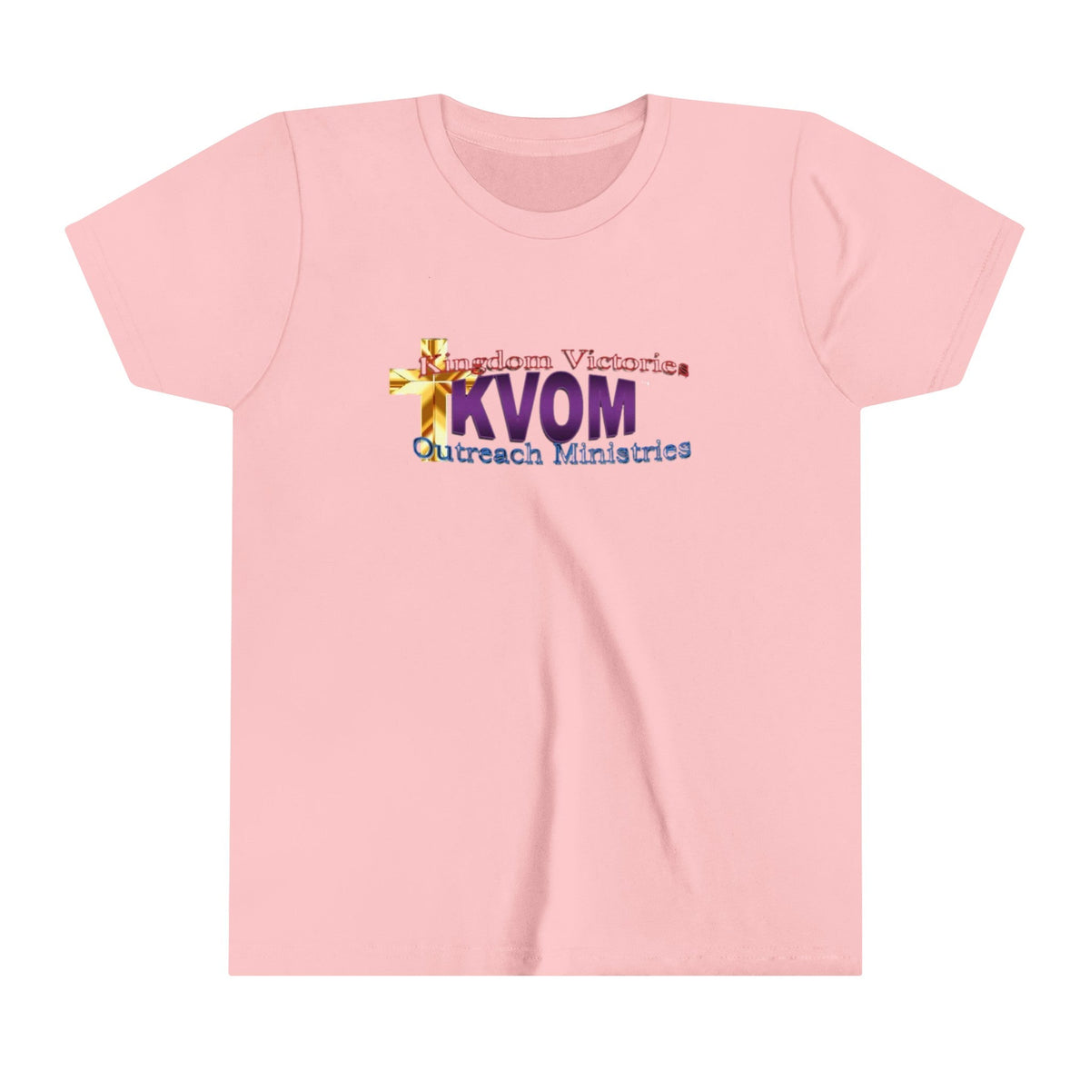 KVOM Logo Youth Short Sleeve T-Shirt, Moses Temple Colored Logo-Children's Clothing-KVOM