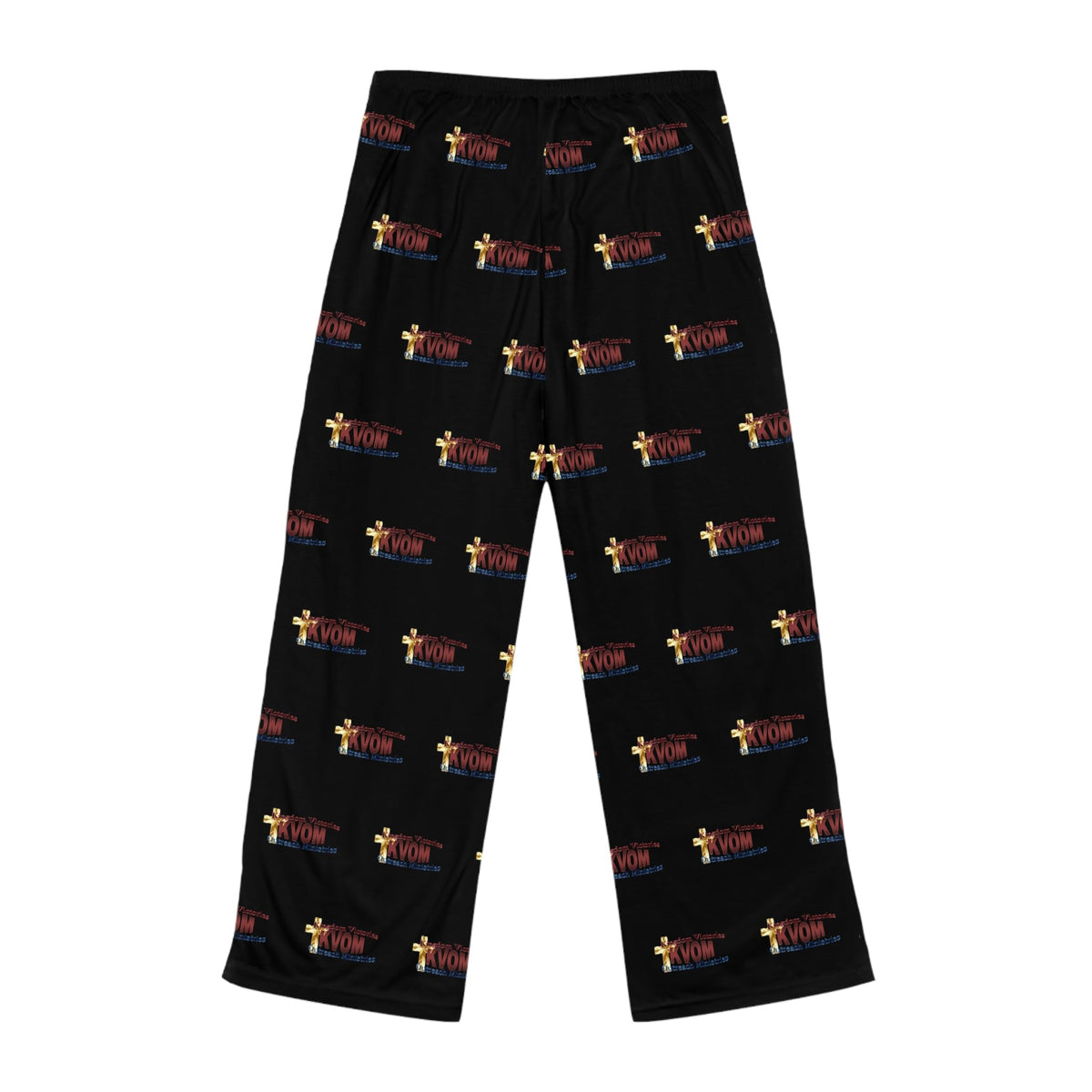 KVOM Maroon Logo Patterned Women's Comfy Pants, Black-KVOM