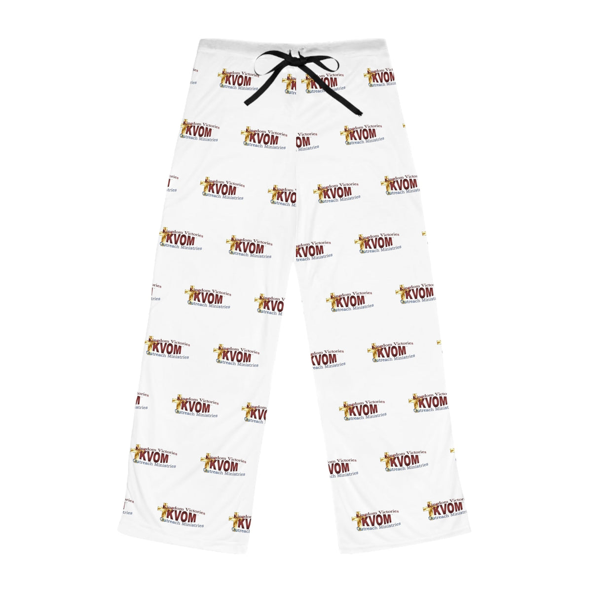 KVOM Maroon Logo Patterned Women's Comfy Pants, White-KVOM