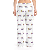 KVOM Maroon Logo Patterned Women's Comfy Pants, White-KVOM