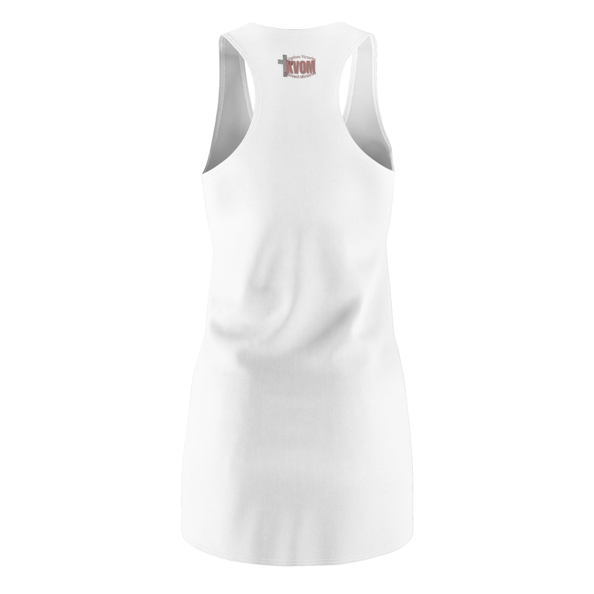 KVOM Mauve Logo Women's Racerback Dress White-KVOM