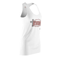 KVOM Mauve Logo Women's Racerback Dress White-KVOM