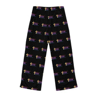 KVOM Moses Temple Colored Logo Patterned Women's Comfy Pants, Black-KVOM