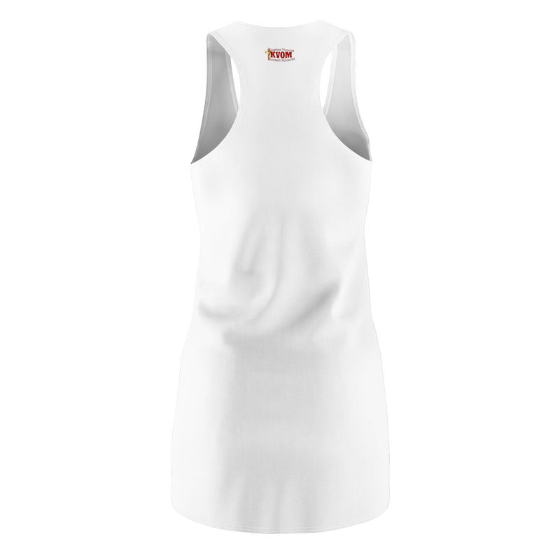 KVOM Red Logo Women's Racerback Dress White-KVOM