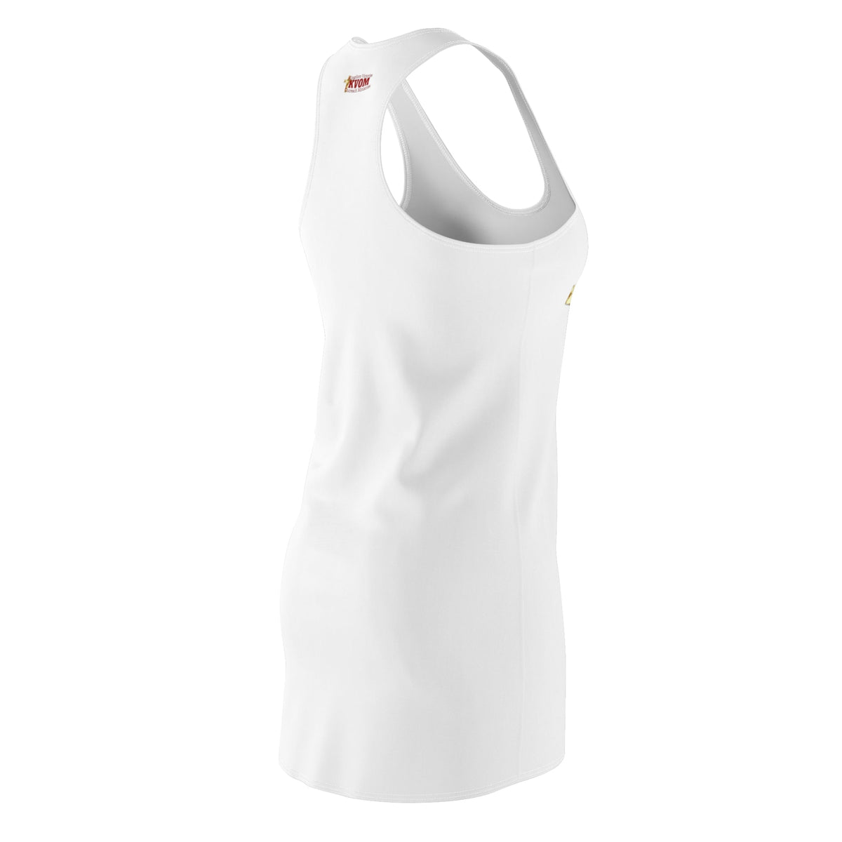 KVOM Red Logo Women's Racerback Dress White-KVOM