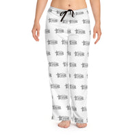 KVOM Silver Steel Logo Patterned Women's Comfy Pants, White-KVOM