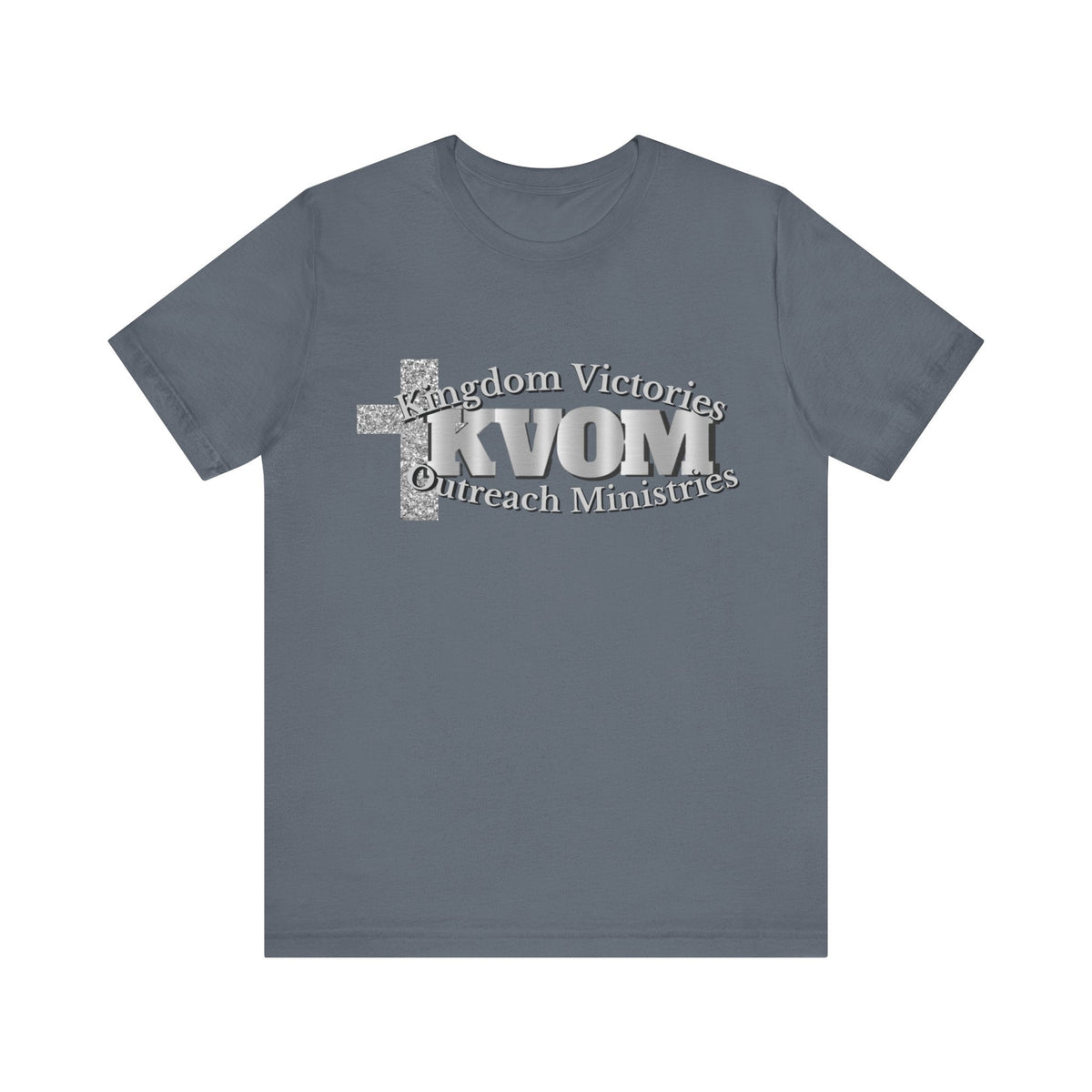 KVOM Silver Steel Logo Unisex Relaxed Fit T-Shirt-KVOM