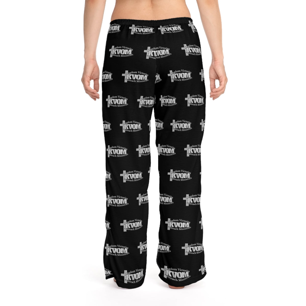 KVOM Silver Steel Logo Women's Comfy Pants, Black-KVOM