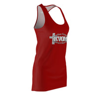 KVOM Silver Steel Logo Women's Racerback Dress Red-KVOM