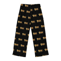 KVOM True Gold Logo Patterned Women's Comfy Pants, Black-KVOM