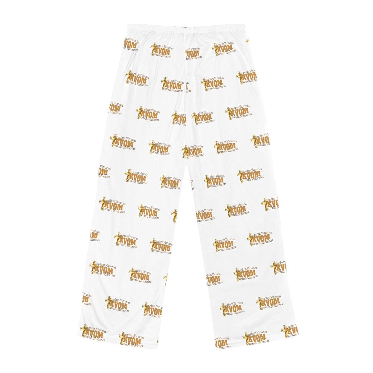 KVOM True Gold Logo Patterned Women's Comfy Pants, White-KVOM