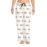 KVOM True Gold Logo Patterned Women's Comfy Pants, White-KVOM