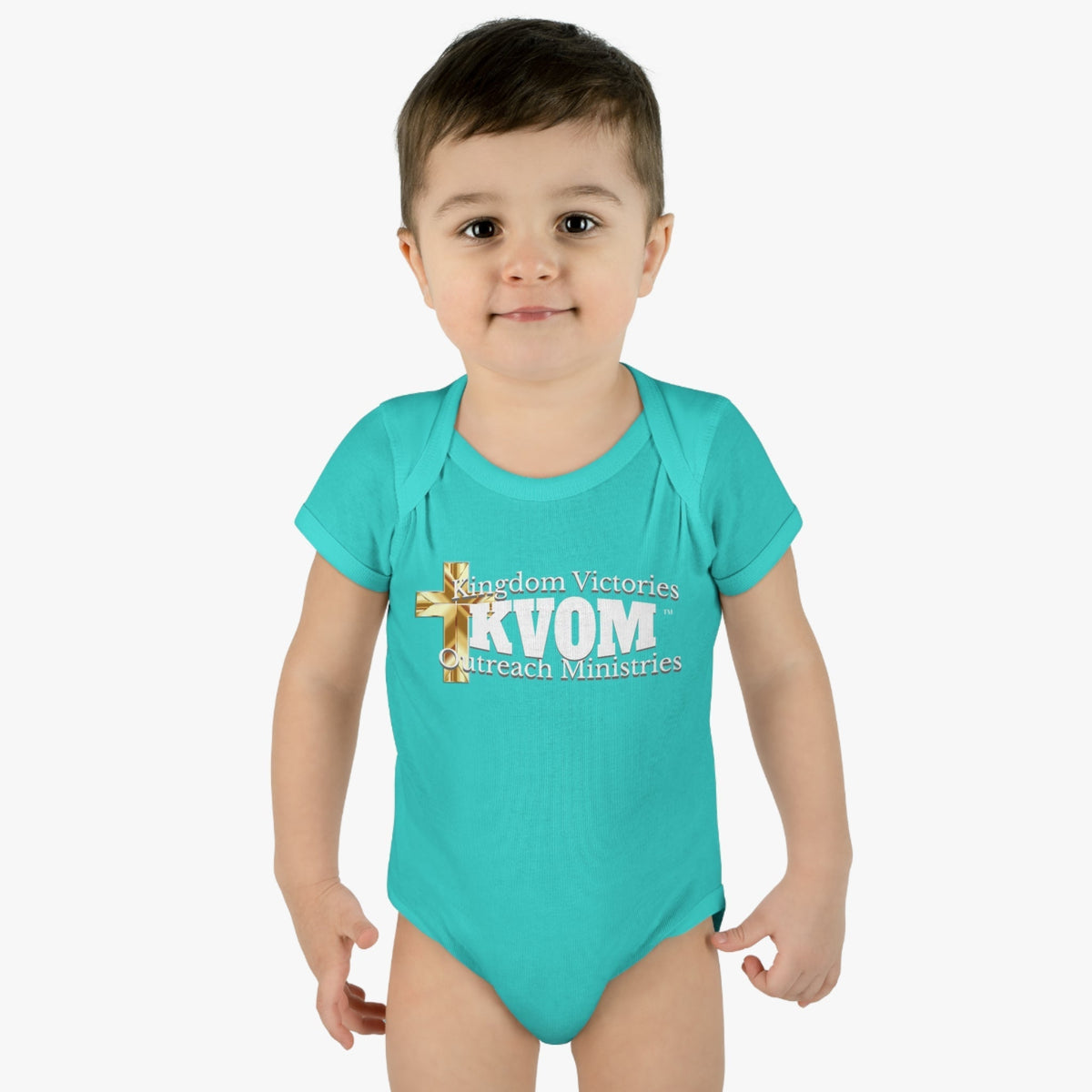 KVOM White Logo BabyOnsie-Children's Clothing-KVOM