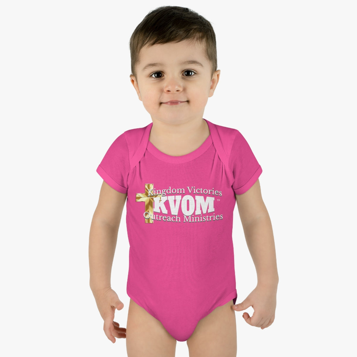 KVOM White Logo BabyOnsie-Children's Clothing-KVOM