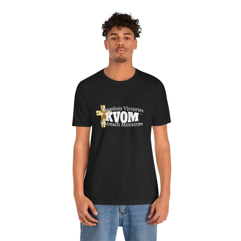 KVOM White Logo Unisex Short Sleeve T-Shirt-KVOM