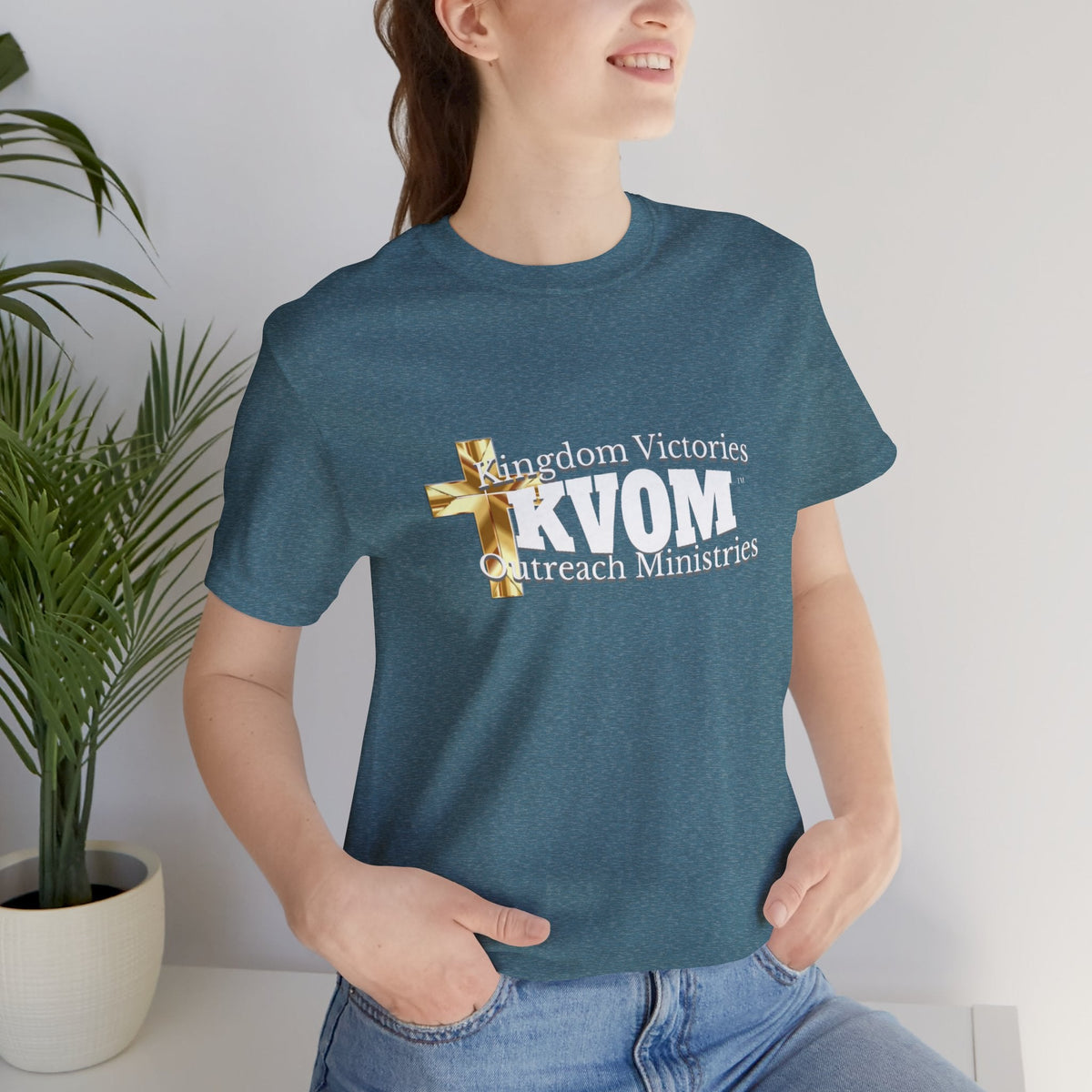 KVOM White Logo Unisex Short Sleeve T-Shirt-KVOM