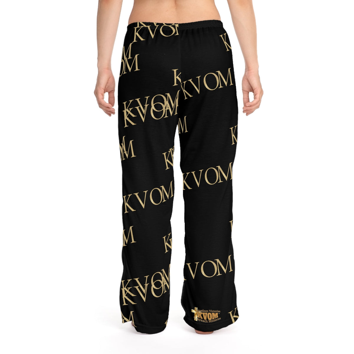 KVOM Women's Comfy Pants, Black & Gold-KVOM