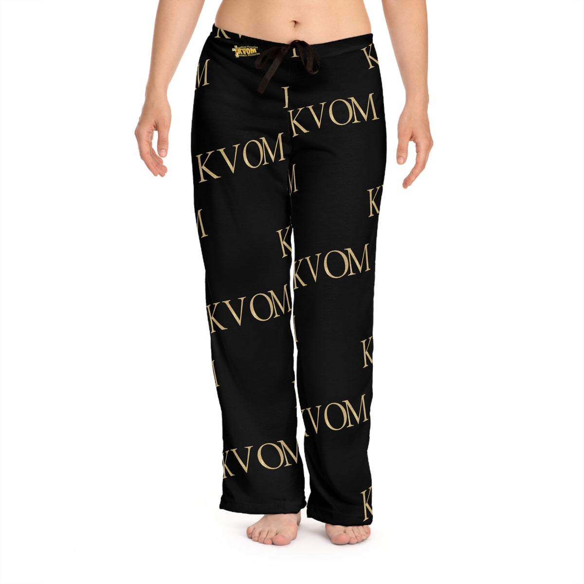 KVOM Women's Comfy Pants, Black & Gold-KVOM