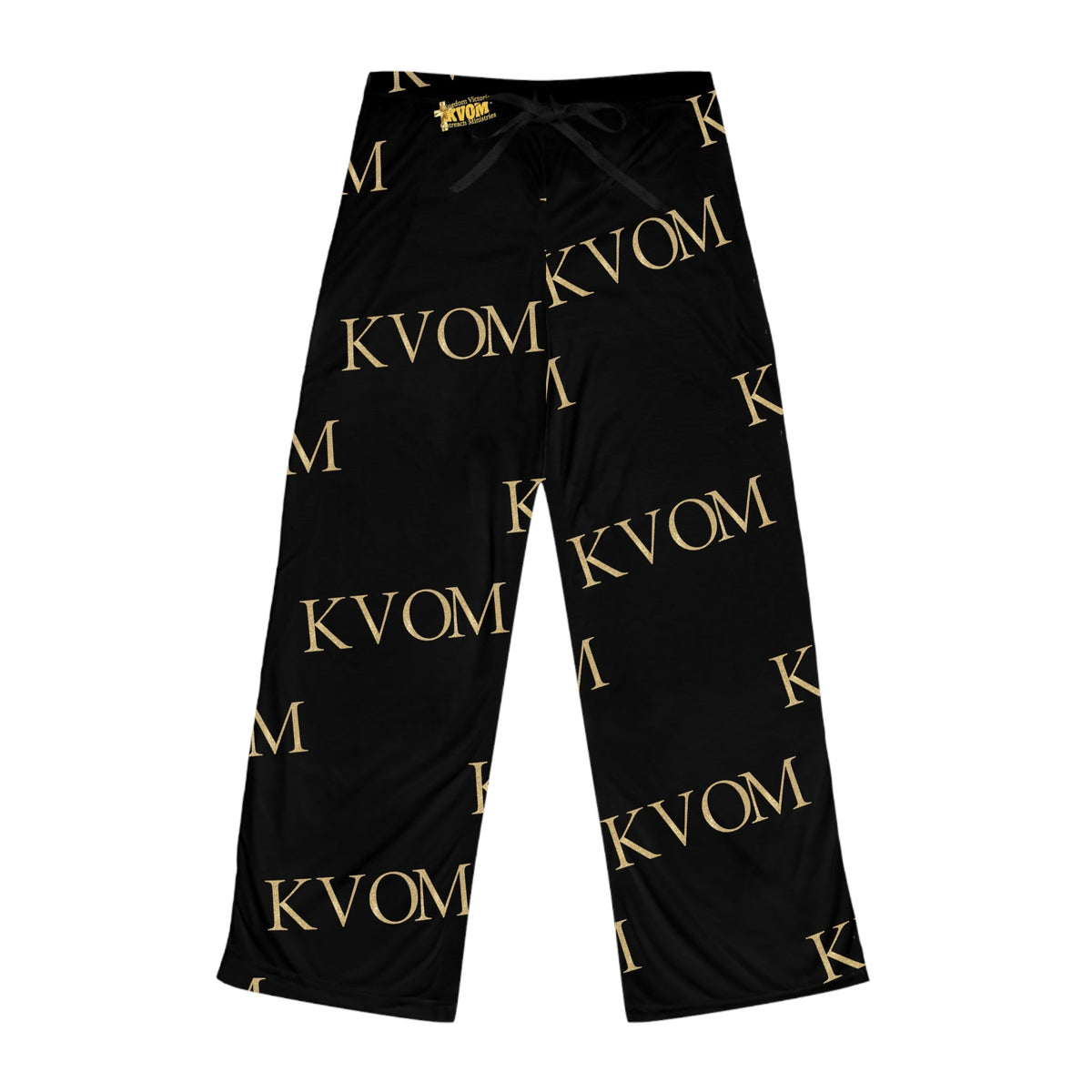 KVOM Women's Comfy Pants, Black & Gold-KVOM