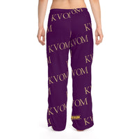 KVOM Women's Comfy Pants Drk Purple & Gold-KVOM