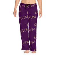 KVOM Women's Comfy Pants Drk Purple & Gold-KVOM