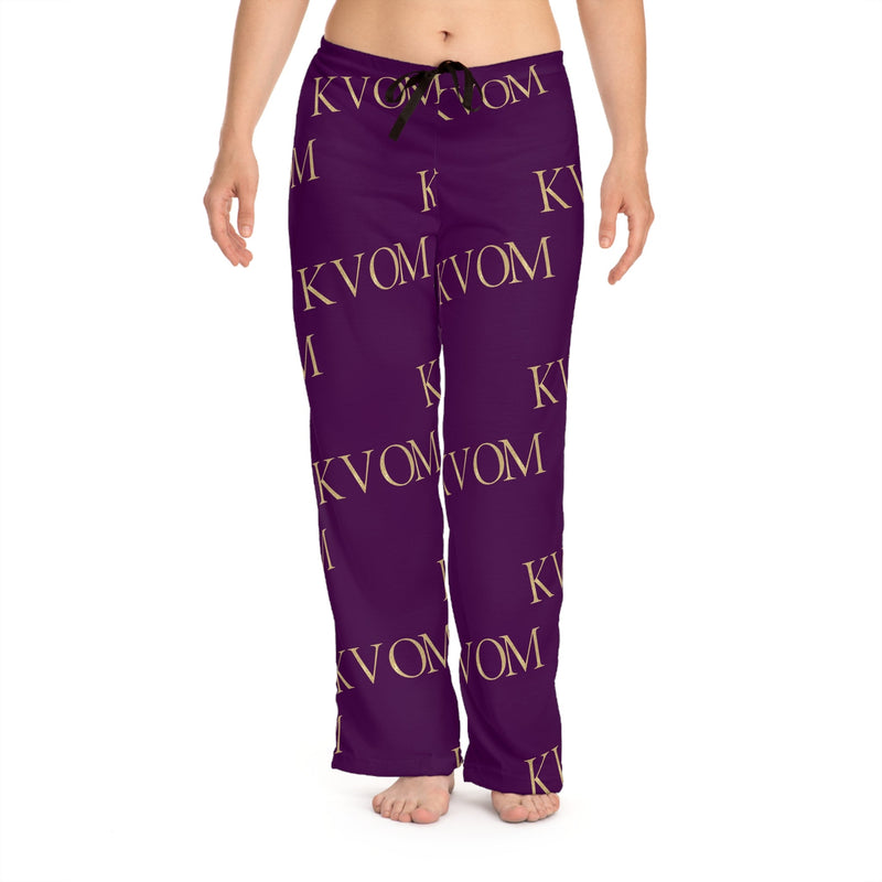 KVOM Women's Comfy Pants Drk Purple & Gold-KVOM