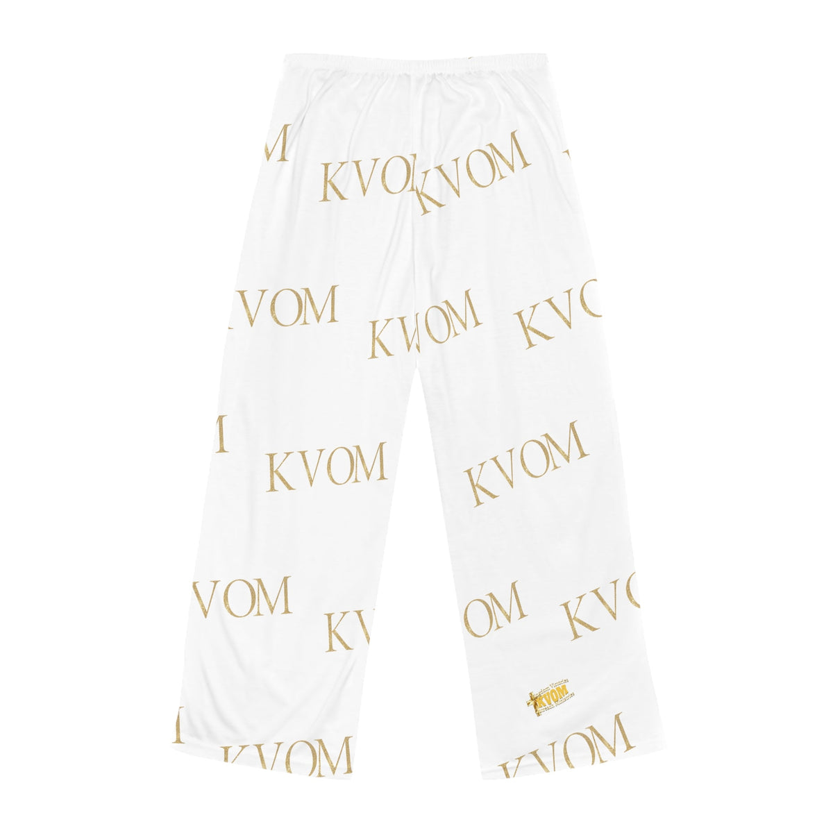 KVOM Women's Comfy Pants, White & Gold-KVOM