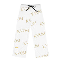 KVOM Women's Comfy Pants, White & Gold-KVOM