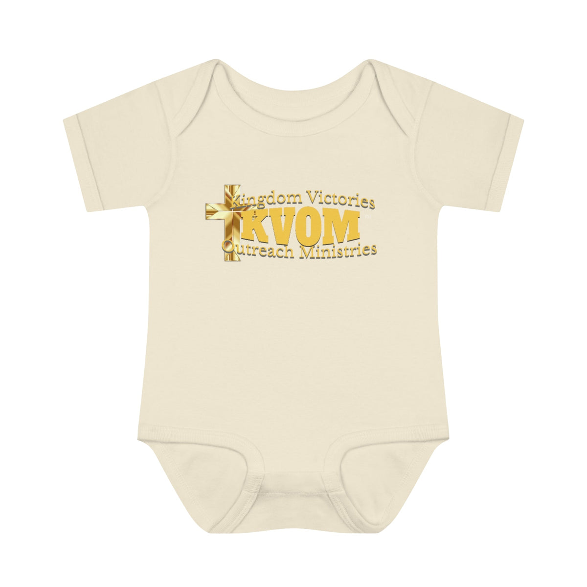 KVOM Yellow Gold Logo Baby Onsie-Children's Clothing-KVOM