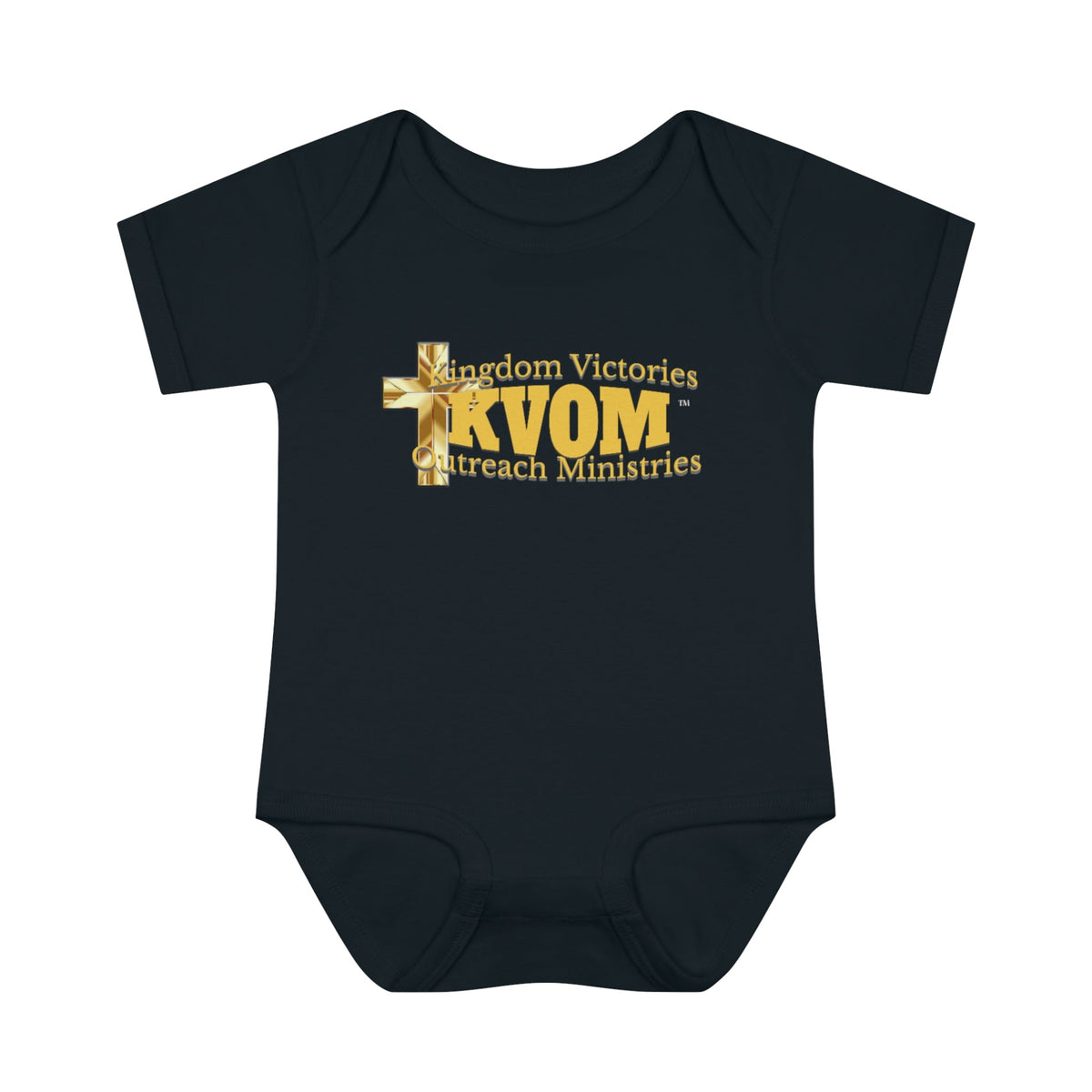 KVOM Yellow Gold Logo Baby Onsie-Children's Clothing-KVOM