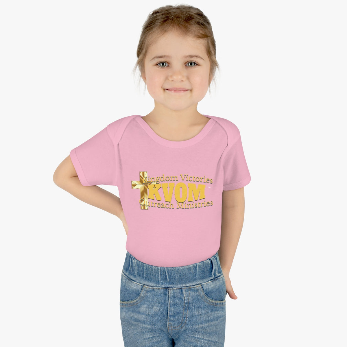 KVOM Yellow Gold Logo Baby Onsie-Children's Clothing-KVOM