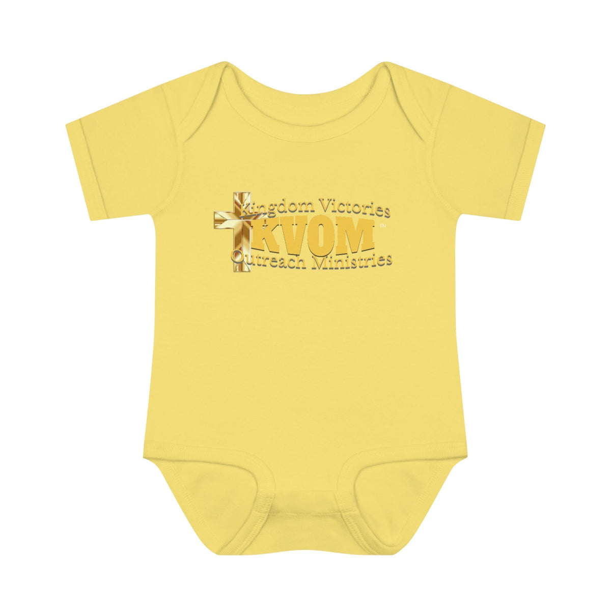 KVOM Yellow Gold Logo Baby Onsie-Children's Clothing-KVOM