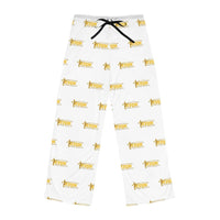 KVOM Yellow Gold Logo Patterned Women's Comfy Pants, White-KVOM