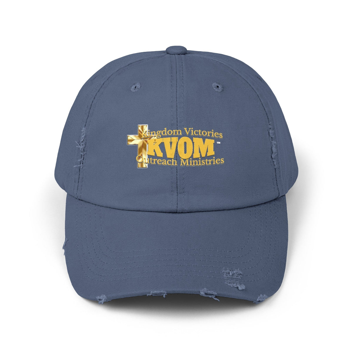 KVOM Yellow Gold Logo Unisex Distressed Cap-KVOM; Christian Clothing; Women’s Clothing; Men's Clothes, Men's Hats, Women’s T-Shirts; Hoodies Sale; Ladies Tops; Ladies Dresses; Floral Tops; Floral Dresses; Flower Clothes; Activewear; Glorious; Psalms; Blessings On Blessings; Teens Clothing; Christian Book Store; Girl’s Clothing Sale; Mother’s Day Sale; Gifts For Sister; Christian Gifts; Gifts for Daughter; Spring Sale; Clearance Sale; Jesus; Christ Is King; Holy Ghost; God Got Me; Spiritual Warrior; Propheti