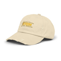 KVOM Yellow Gold Logo Unisex Distressed Cap-KVOM; Christian Clothing; Women’s Clothing; Men's Clothes, Men's Hats, Women’s T-Shirts; Hoodies Sale; Ladies Tops; Ladies Dresses; Floral Tops; Floral Dresses; Flower Clothes; Activewear; Glorious; Psalms; Blessings On Blessings; Teens Clothing; Christian Book Store; Girl’s Clothing Sale; Mother’s Day Sale; Gifts For Sister; Christian Gifts; Gifts for Daughter; Spring Sale; Clearance Sale; Jesus; Christ Is King; Holy Ghost; God Got Me; Spiritual Warrior; Propheti